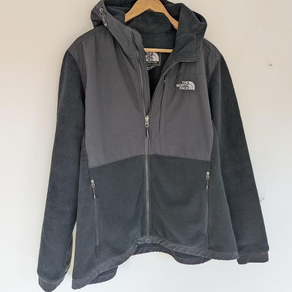The North Face Denali Hooded Black Fleece Jacket Women's  Size XL - Picture 3 of 16